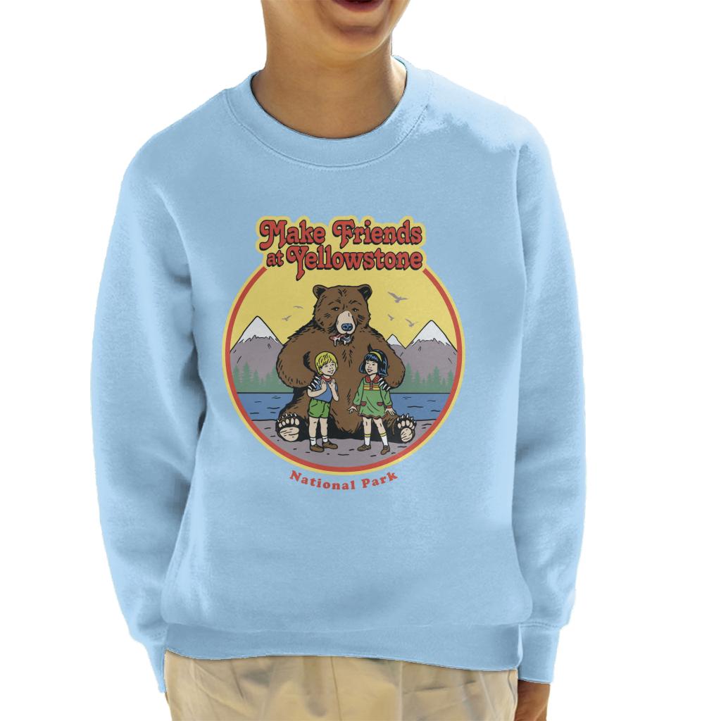 US National Parks Make Friends At Yellowstone Kid's Sweatshirt-ALL + EVERY