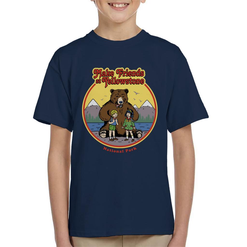 US National Parks Make Friends At Yellowstone Kid's T-Shirt-ALL + EVERY