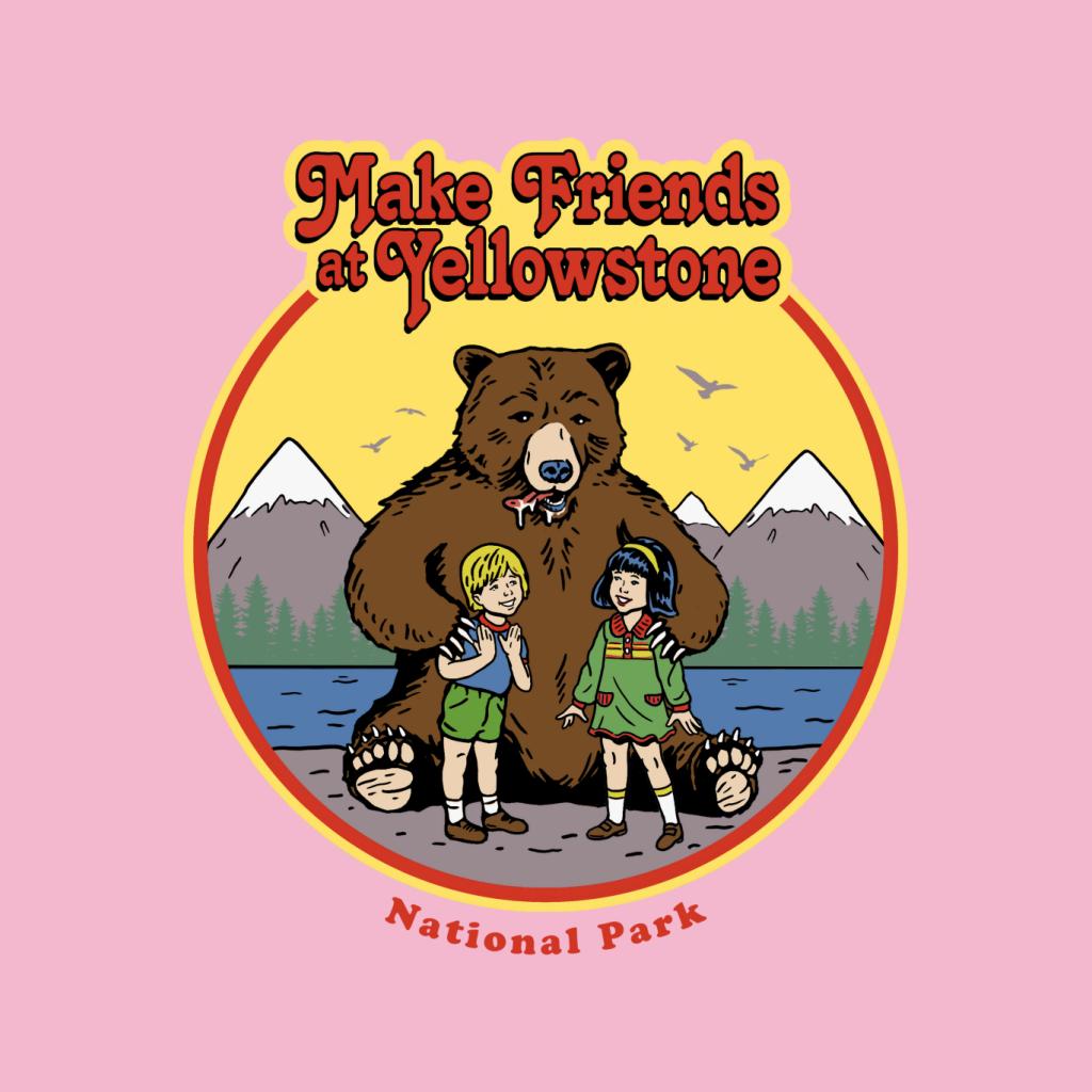 US National Parks Make Friends At Yellowstone Kid's T-Shirt-ALL + EVERY