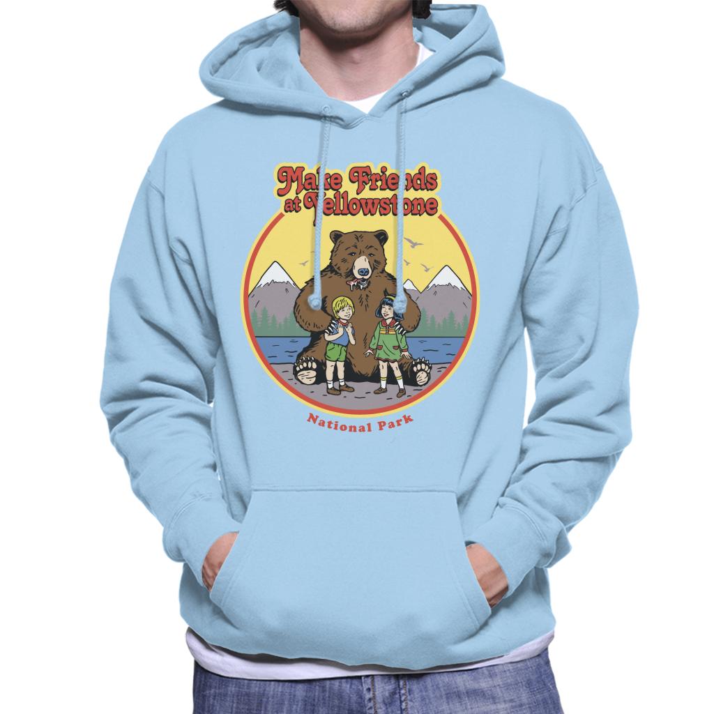 US National Parks Make Friends At Yellowstone Men's Hooded Sweatshirt-ALL + EVERY