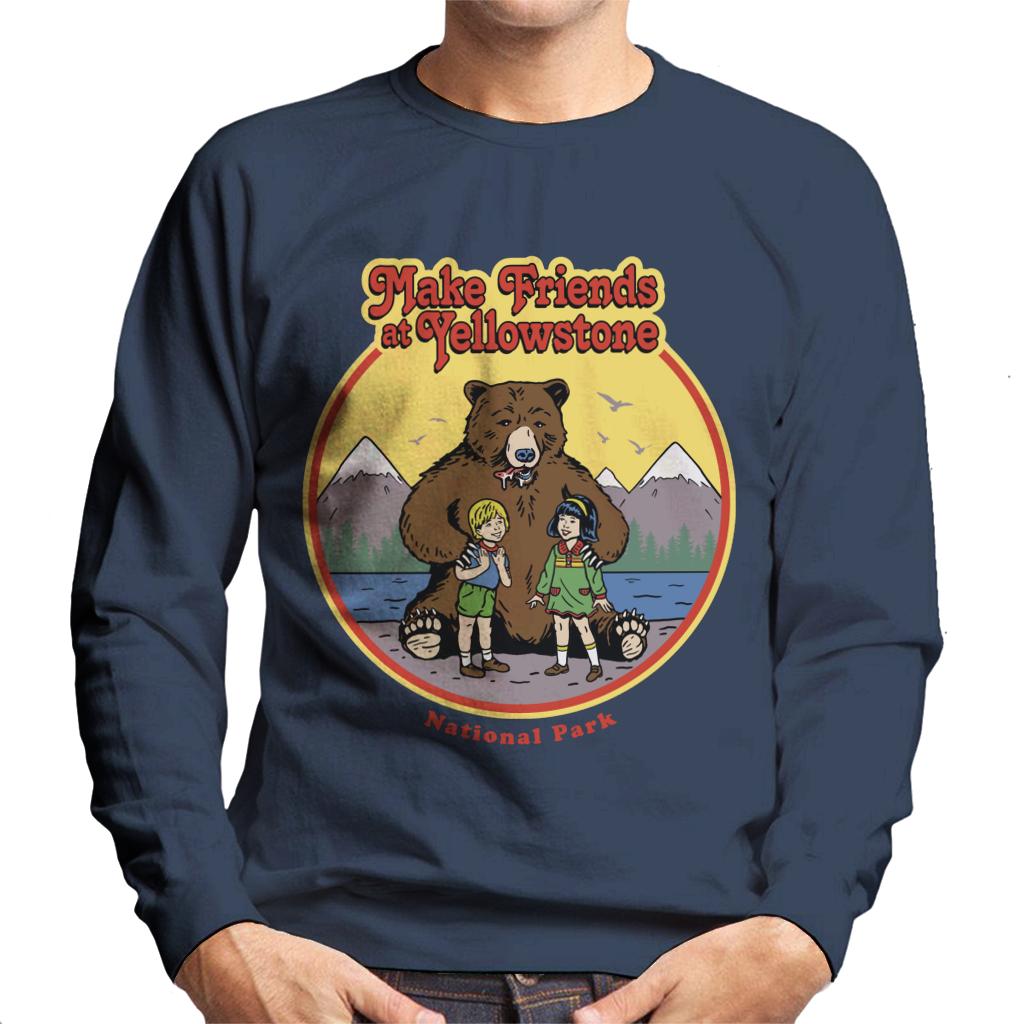 US National Parks Make Friends At Yellowstone Men's Sweatshirt-ALL + EVERY