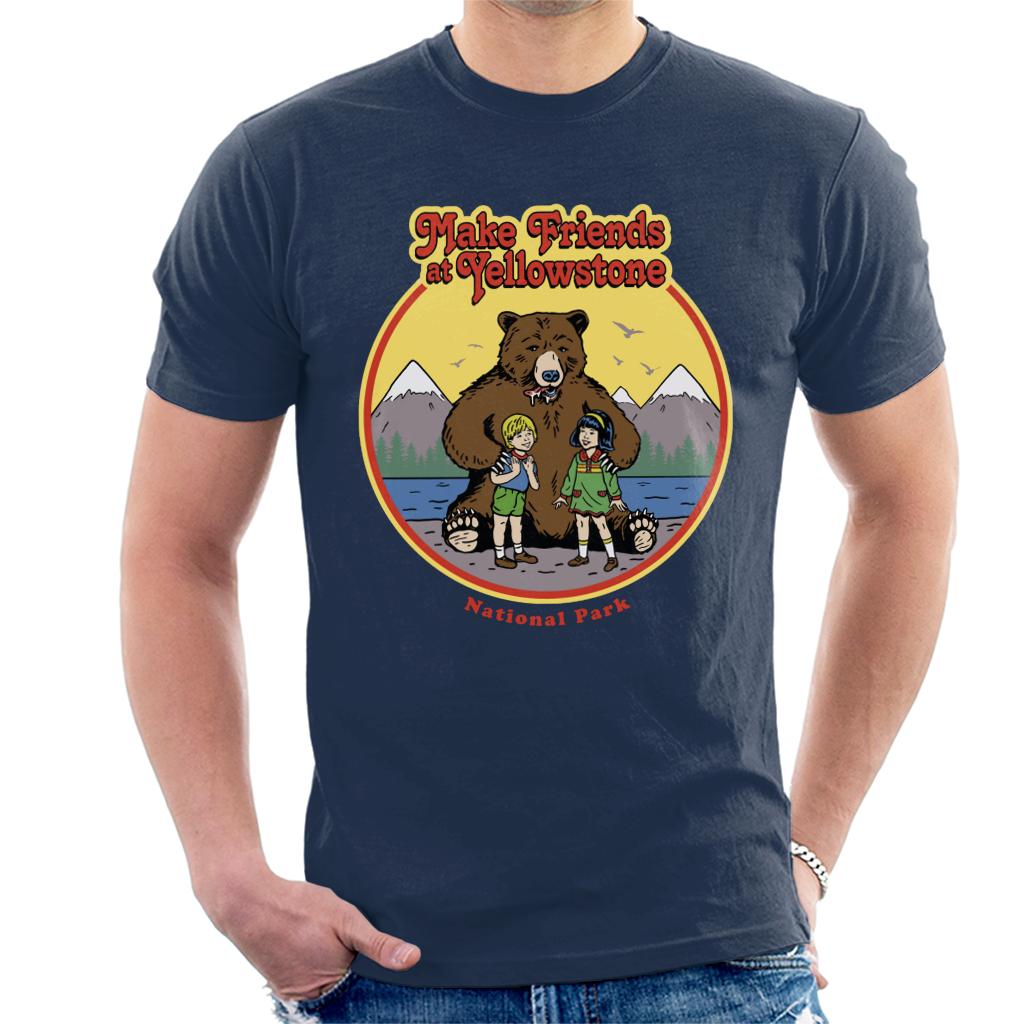 US National Parks Make Friends At Yellowstone Men's T-Shirt-ALL + EVERY