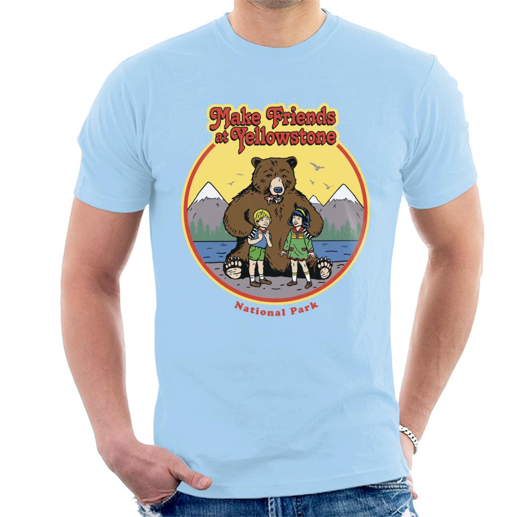 US National Parks Make Friends At Yellowstone Men's T-Shirt-ALL + EVERY