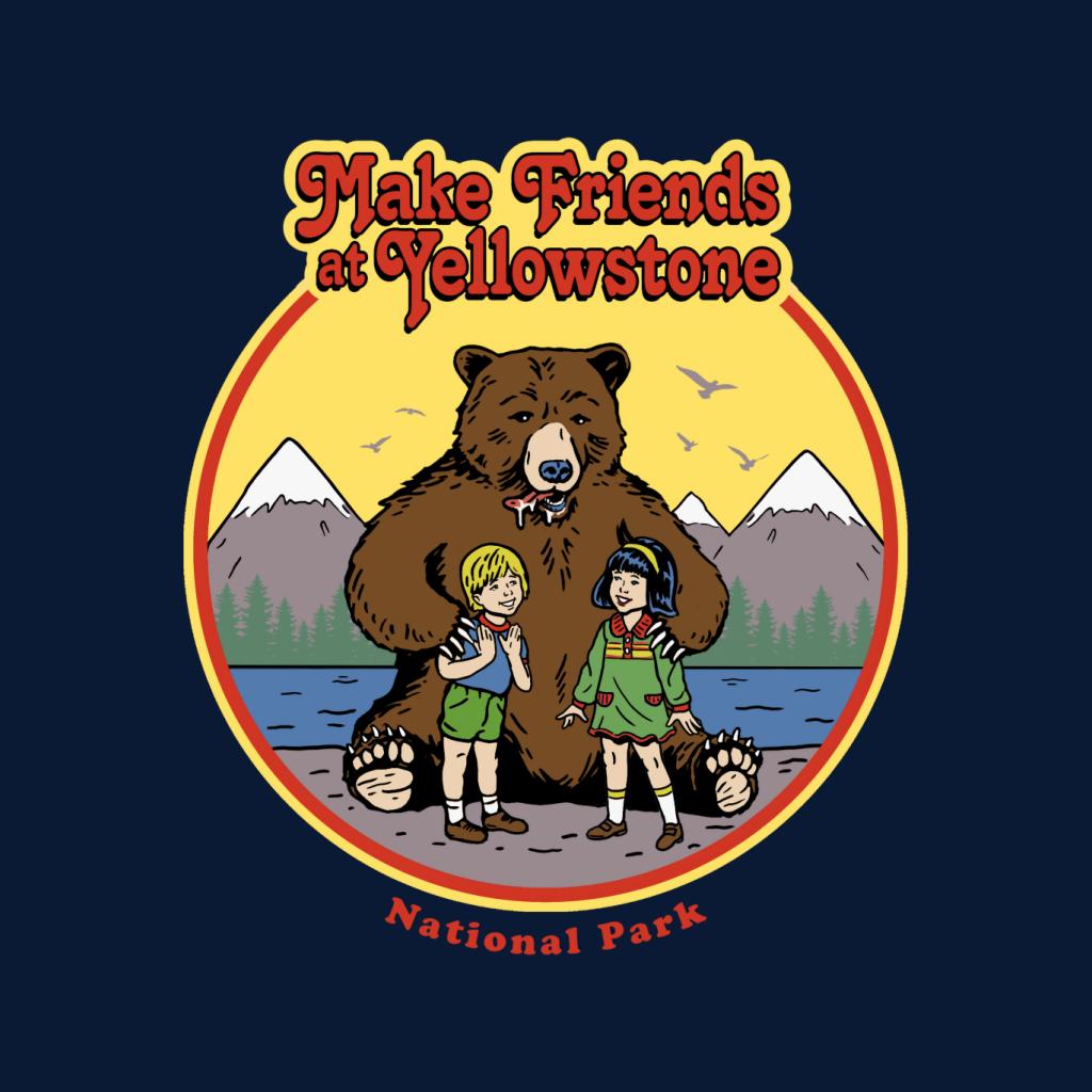 US National Parks Make Friends At Yellowstone Kid's Sweatshirt-ALL + EVERY