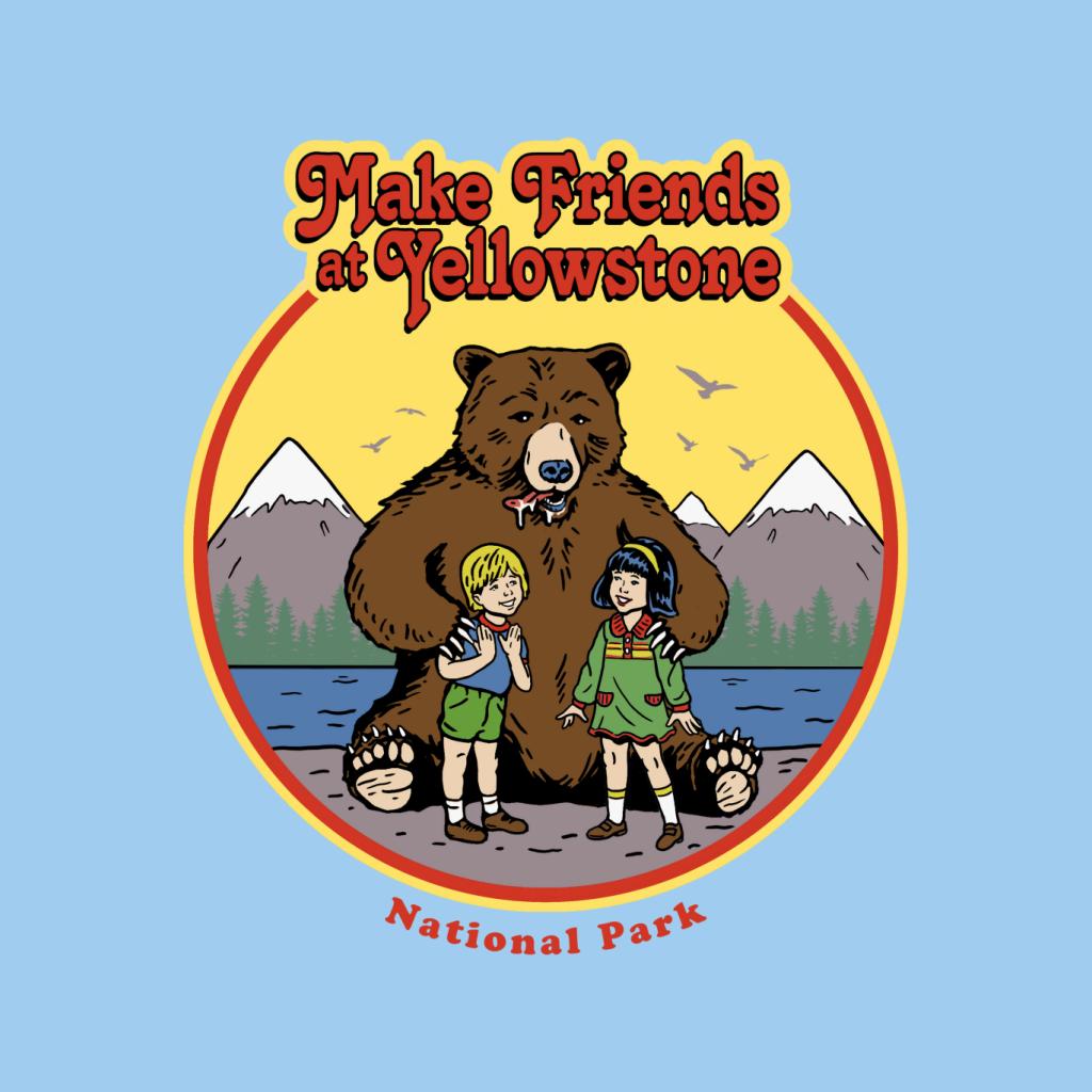 US National Parks Make Friends At Yellowstone Men's T-Shirt-ALL + EVERY