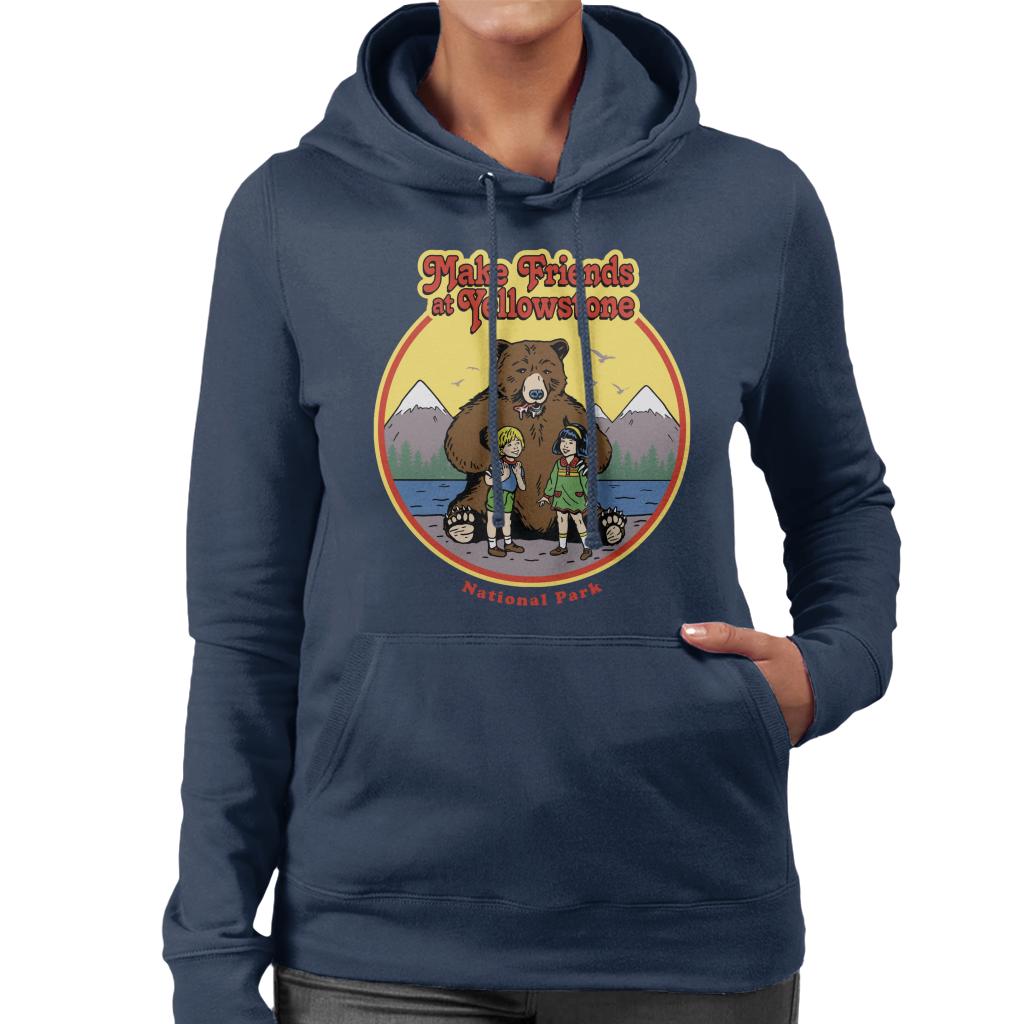 US National Parks Make Friends At Yellowstone Women's Hooded Sweatshirt-ALL + EVERY