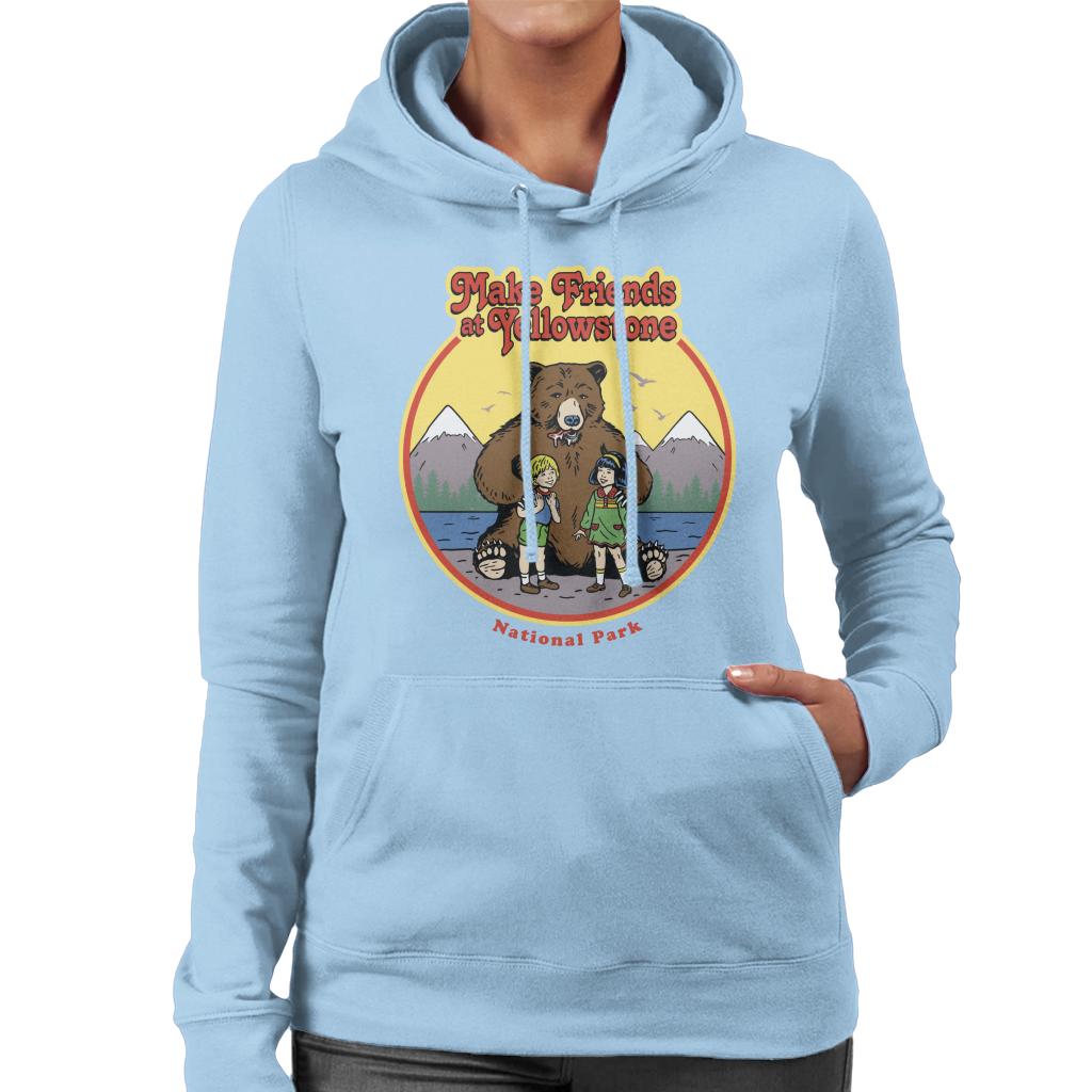 US National Parks Make Friends At Yellowstone Women's Hooded Sweatshirt-ALL + EVERY