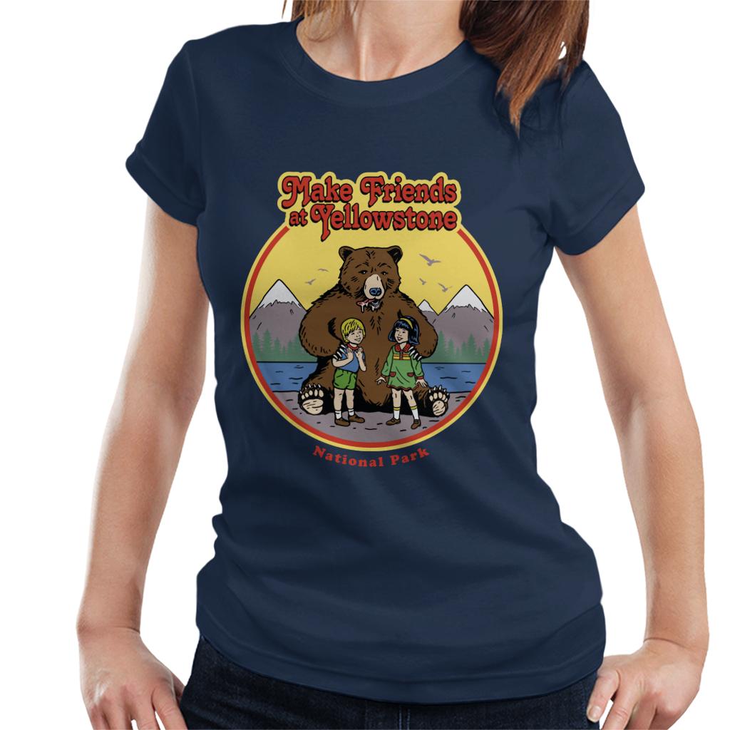 US National Parks Make Friends At Yellowstone Women's T-Shirt-ALL + EVERY