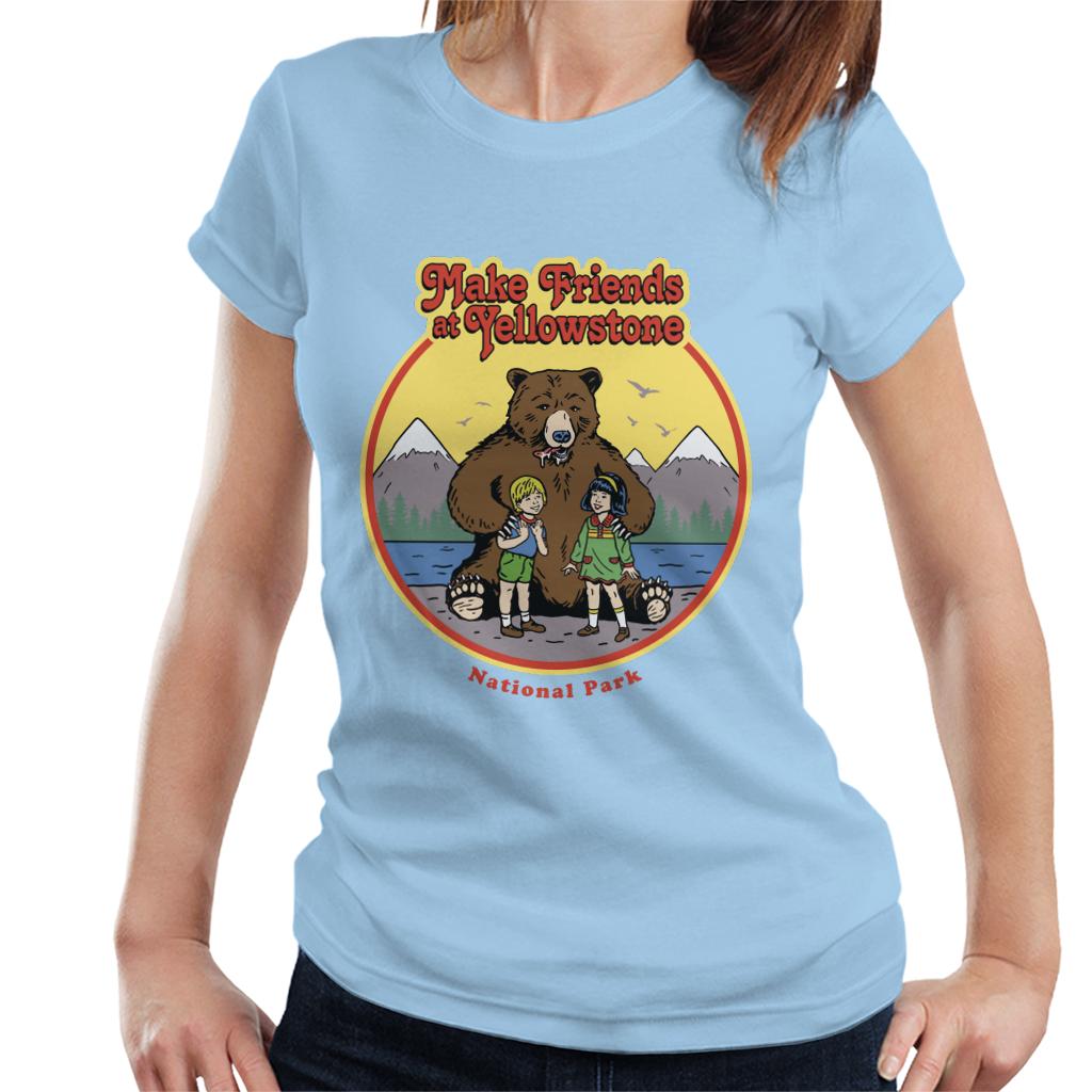 US National Parks Make Friends At Yellowstone Women's T-Shirt-ALL + EVERY