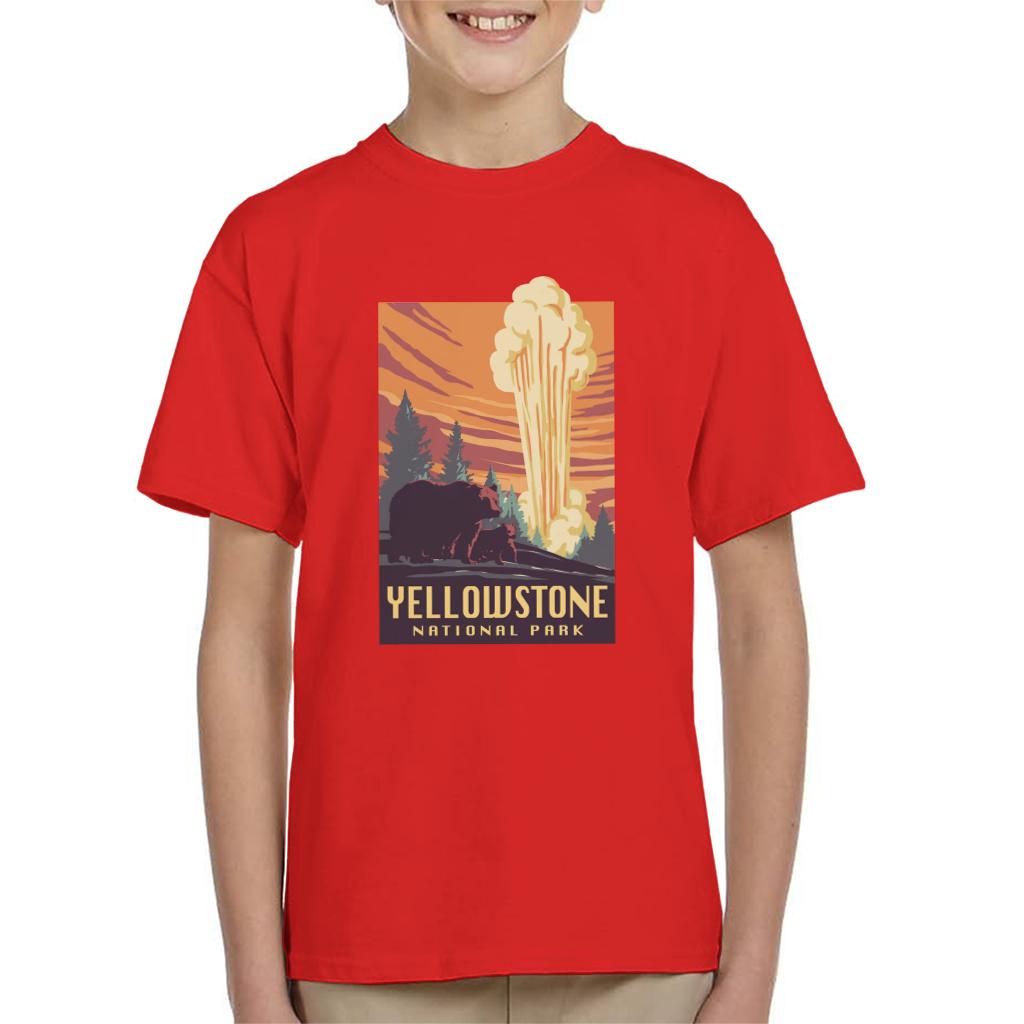 US National Parks Yellowstone Kid's T-Shirt-ALL + EVERY