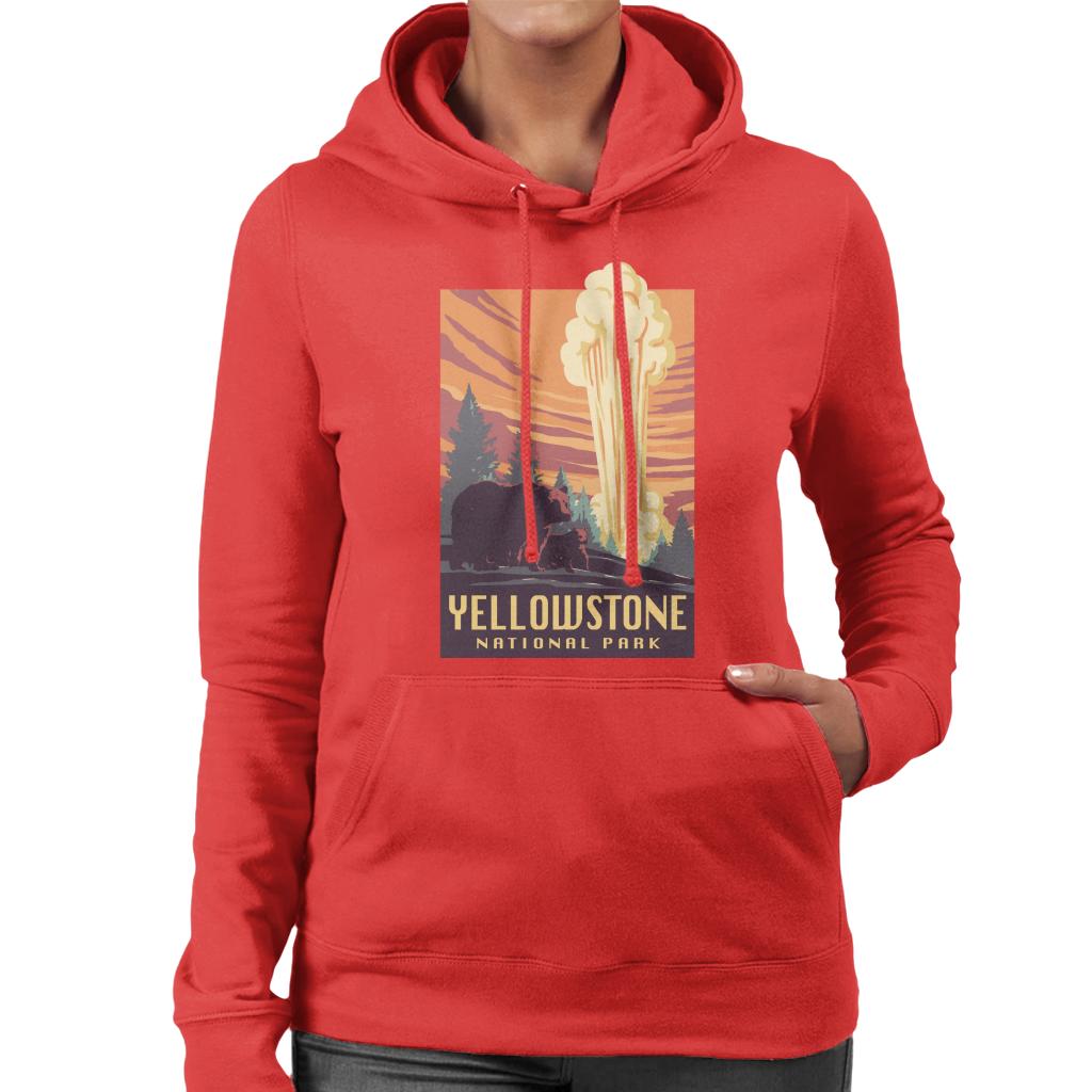 US National Parks Yellowstone Women's Hooded Sweatshirt-ALL + EVERY