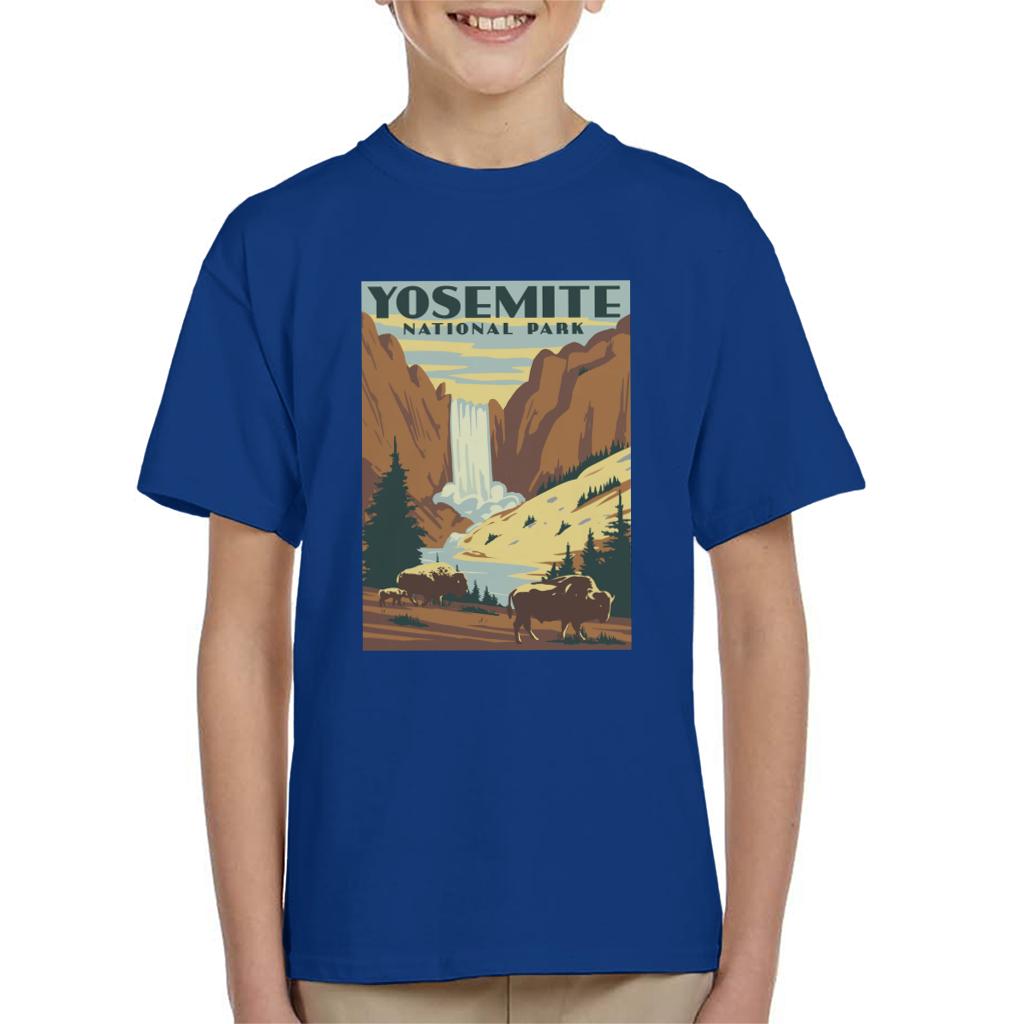 US National Parks Yosemite Waterfall Kid's T-Shirt-ALL + EVERY