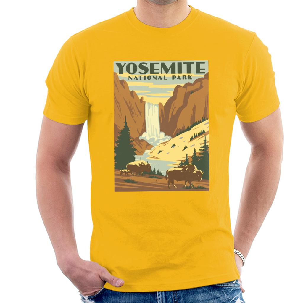 US National Parks Yosemite Waterfall Men's T-Shirt-ALL + EVERY