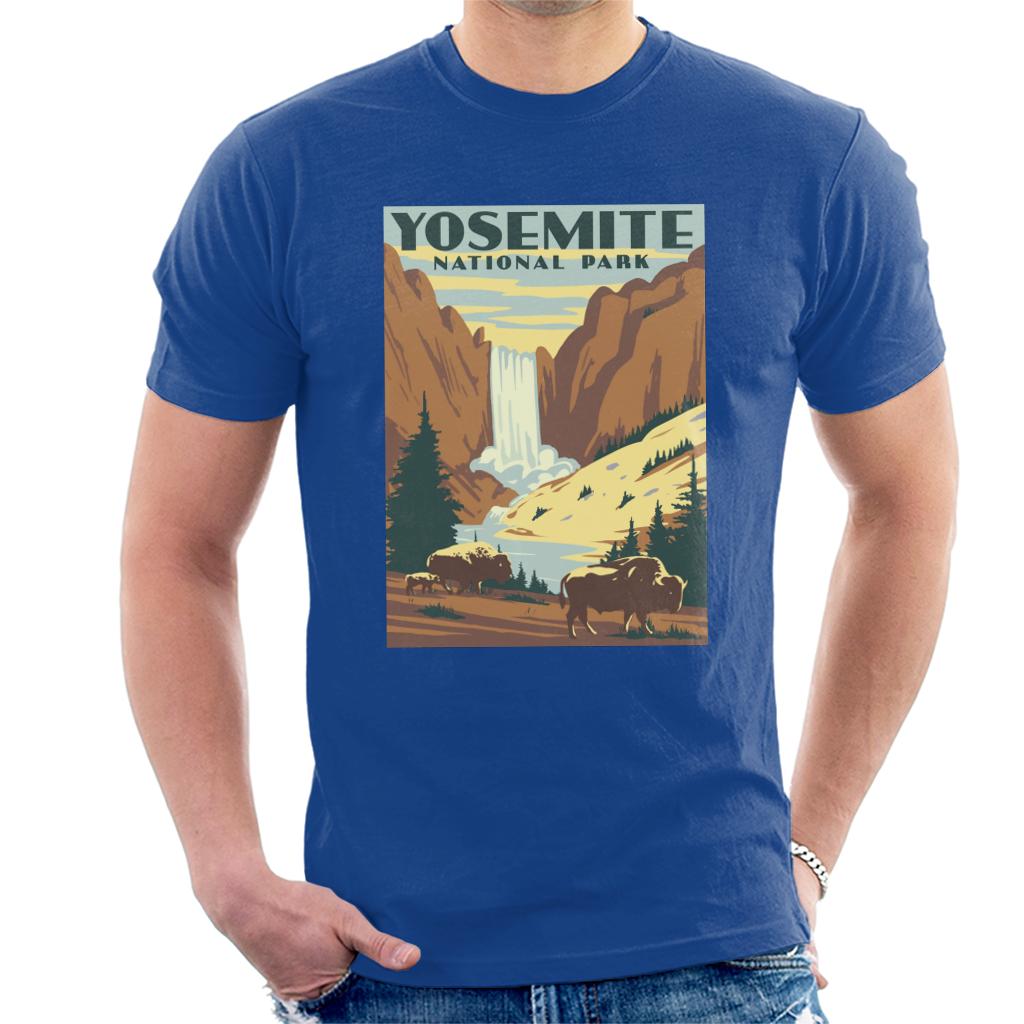 US National Parks Yosemite Waterfall Men's T-Shirt-ALL + EVERY