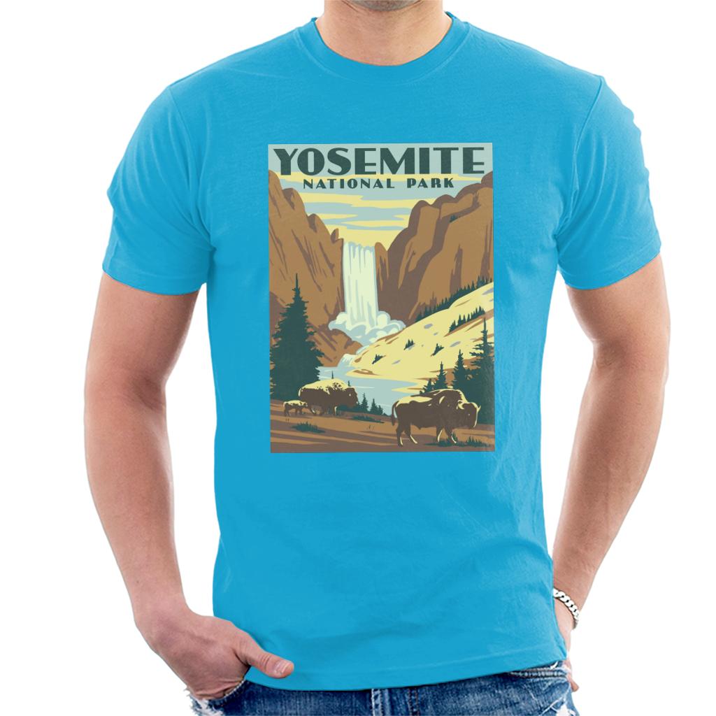 US National Parks Yosemite Waterfall Men's T-Shirt-ALL + EVERY