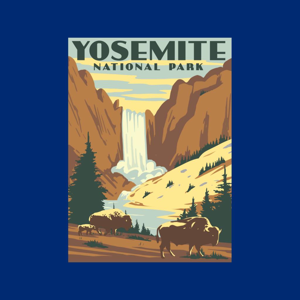 US National Parks Yosemite Waterfall Men's T-Shirt-ALL + EVERY