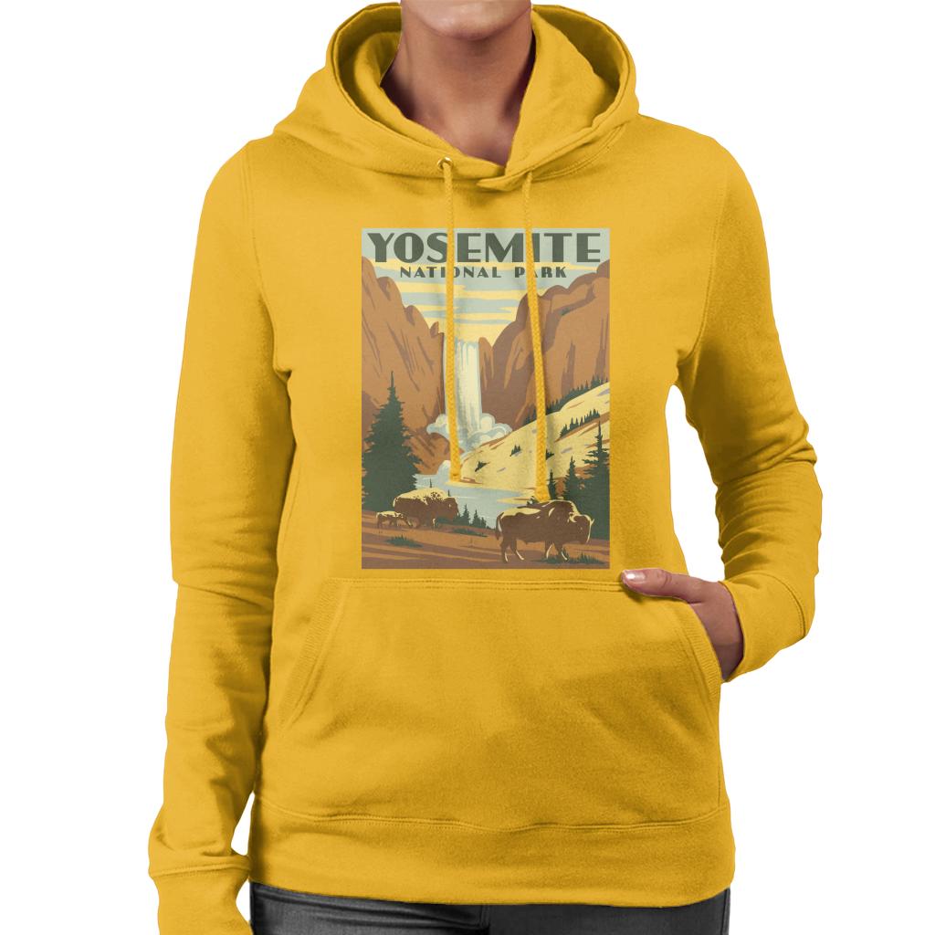 US National Parks Yosemite Waterfall Women's Hooded Sweatshirt-ALL + EVERY