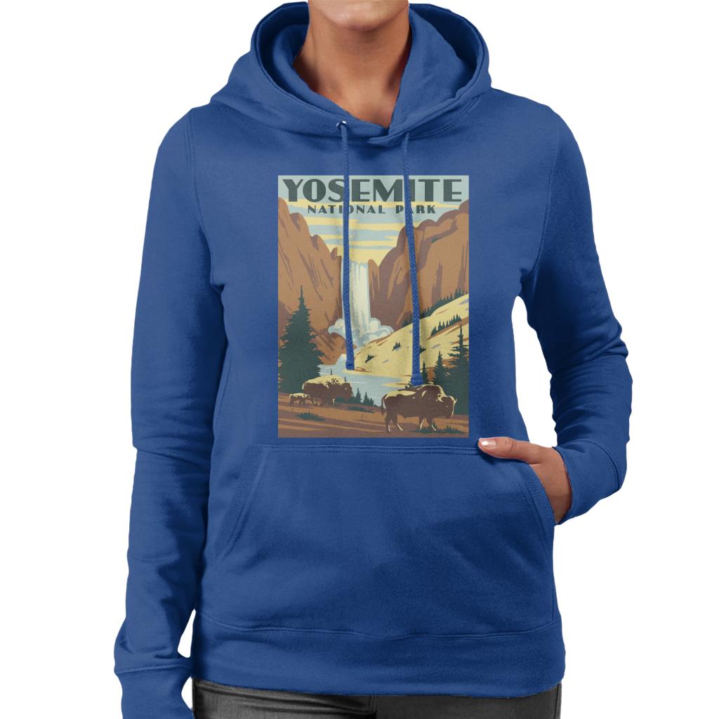 US National Parks Yosemite Waterfall Women's Hooded Sweatshirt-ALL + EVERY