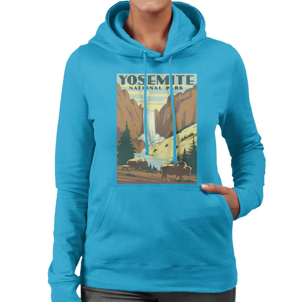 US National Parks Yosemite Waterfall Women's Hooded Sweatshirt-ALL + EVERY