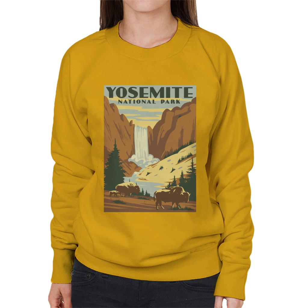 US National Parks Yosemite Waterfall Women's Sweatshirt-ALL + EVERY