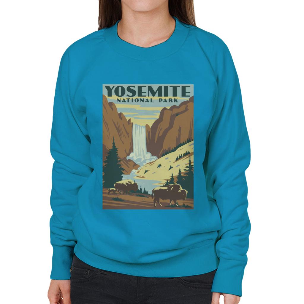 US National Parks Yosemite Waterfall Women's Sweatshirt-ALL + EVERY