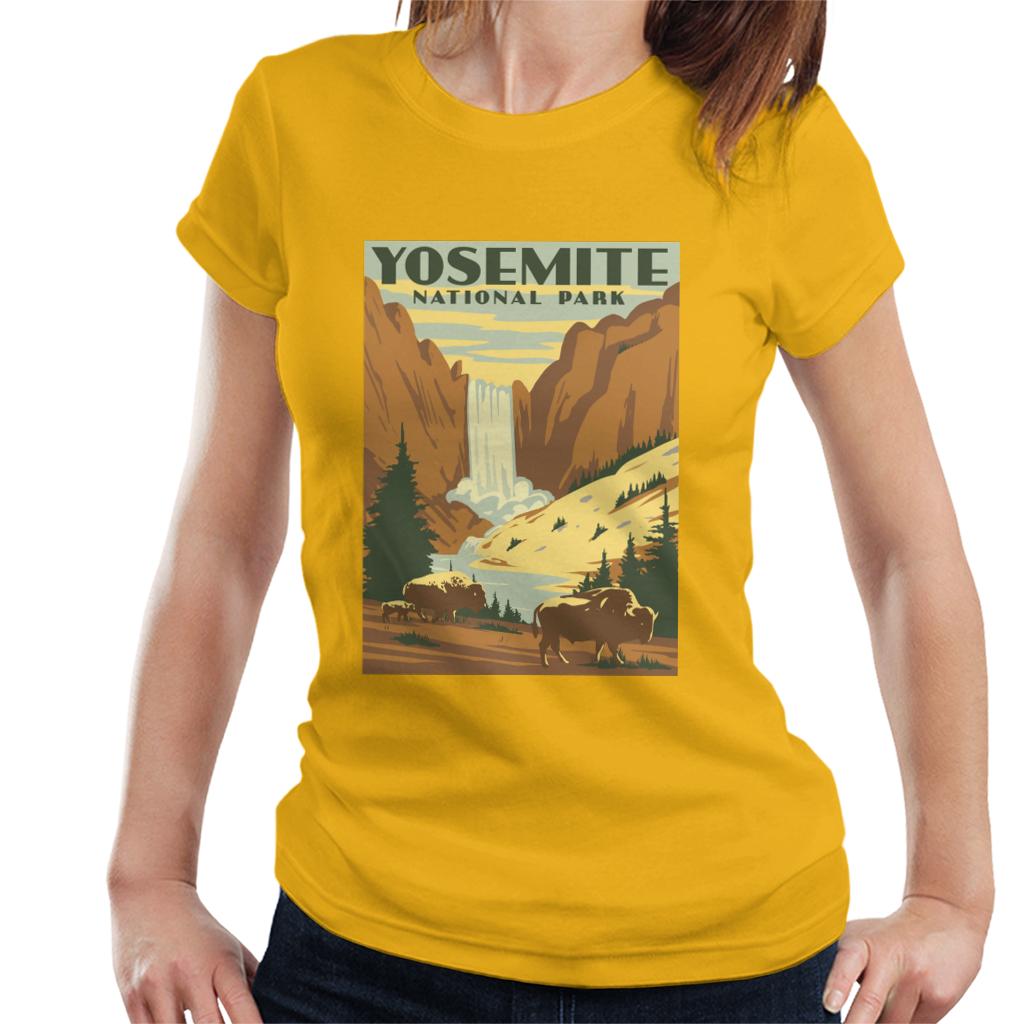 US National Parks Yosemite Waterfall Women's T-Shirt-ALL + EVERY