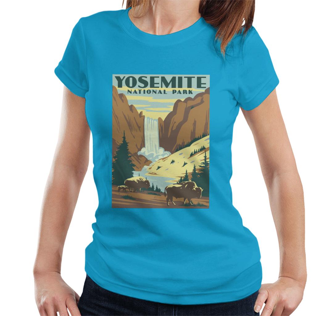 US National Parks Yosemite Waterfall Women's T-Shirt-ALL + EVERY