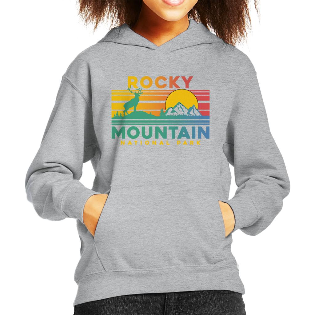 US National Parks Rocky Mountain Sunset Kid's Hooded Sweatshirt-ALL + EVERY