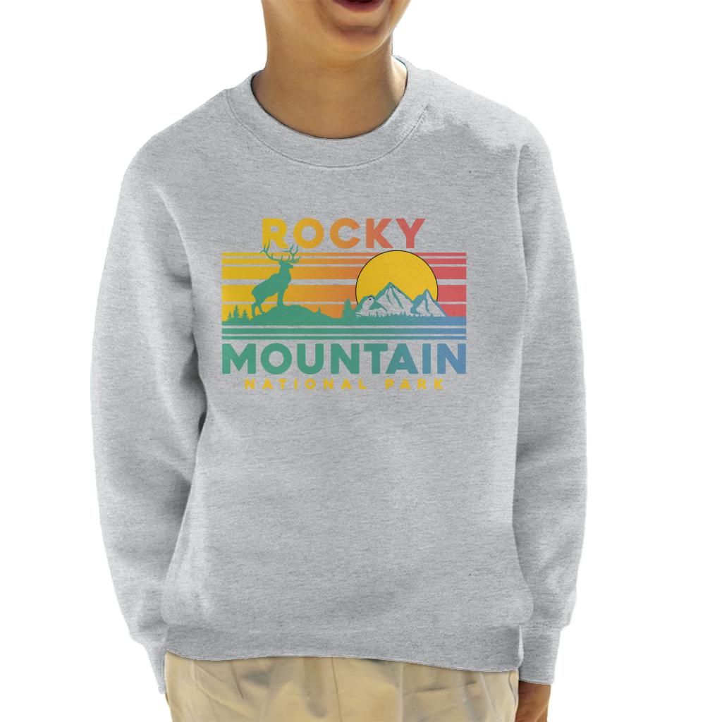 US National Parks Rocky Mountain Sunset Kid's Sweatshirt-ALL + EVERY