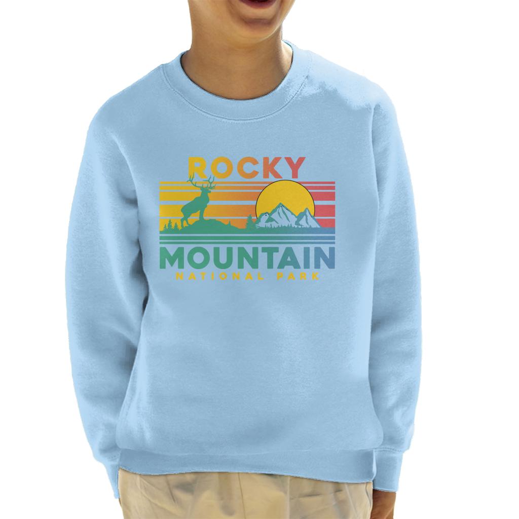 US National Parks Rocky Mountain Sunset Kid's Sweatshirt-ALL + EVERY