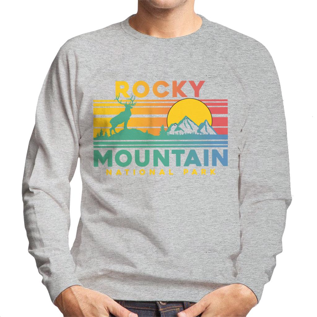 US National Parks Rocky Mountain Sunset Men's Sweatshirt-ALL + EVERY