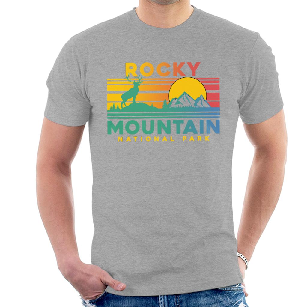 US National Parks Rocky Mountain Sunset Men's T-Shirt-ALL + EVERY