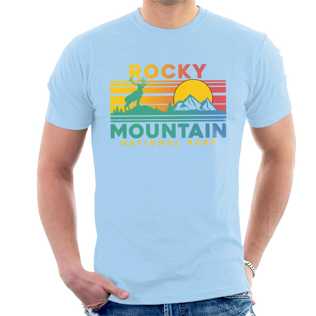 US National Parks Rocky Mountain Sunset Men's T-Shirt-ALL + EVERY