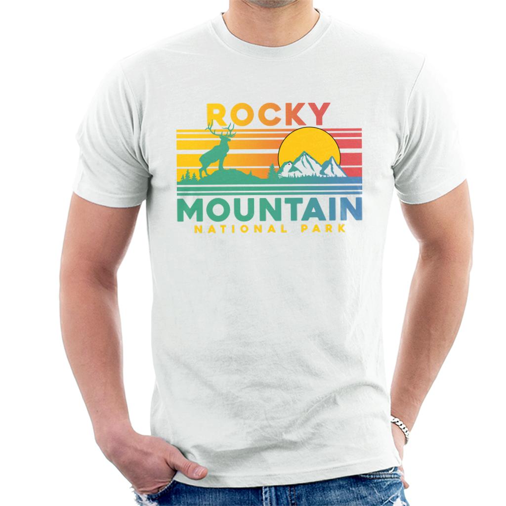 US National Parks Rocky Mountain Sunset Men's T-Shirt-ALL + EVERY