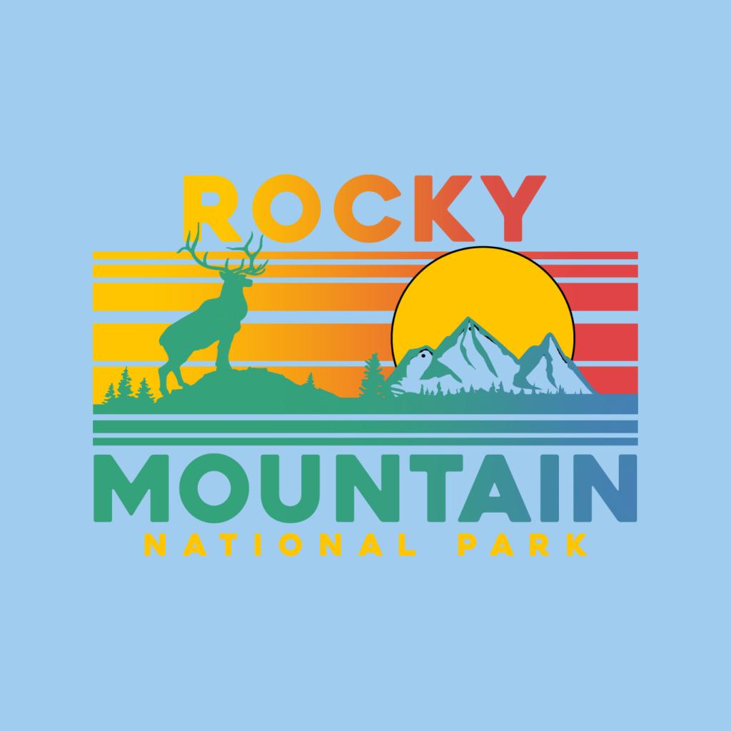 US National Parks Rocky Mountain Sunset Men's T-Shirt-ALL + EVERY