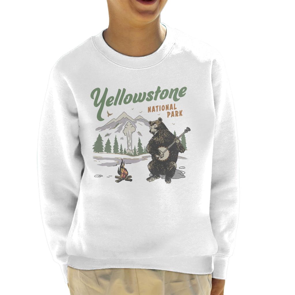 US National Parks Yellowstone Bear Playing Banjo Kid's Sweatshirt-ALL + EVERY