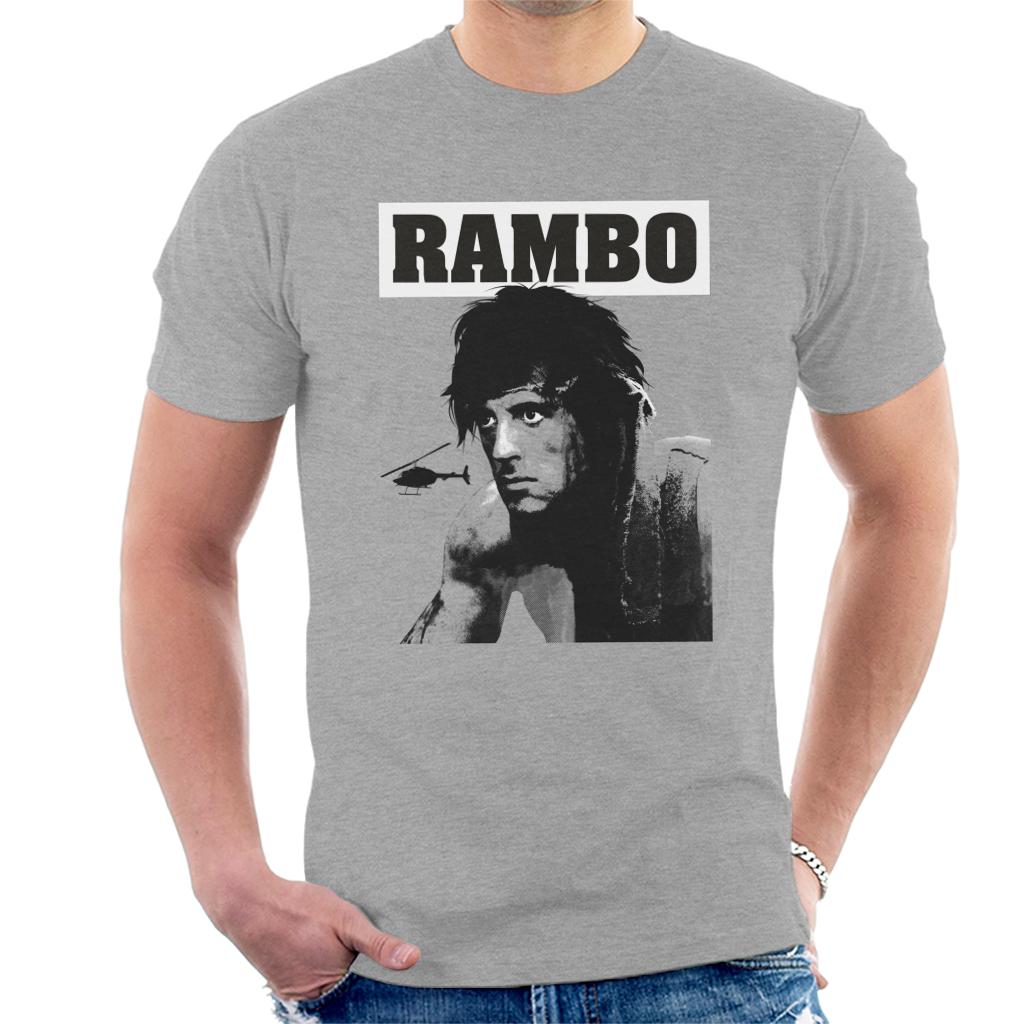 Rambo First Blood Helicopter Poster Men's T-Shirt-ALL + EVERY