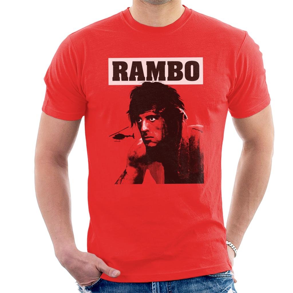 Rambo First Blood Helicopter Poster Men's T-Shirt-ALL + EVERY