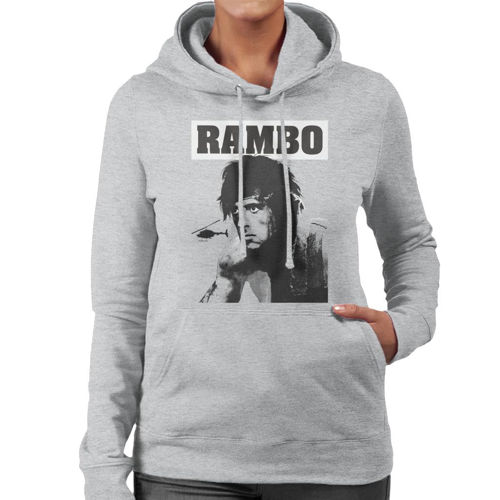 Rambo First Blood Helicopter Poster Women's Hooded Sweatshirt-ALL + EVERY