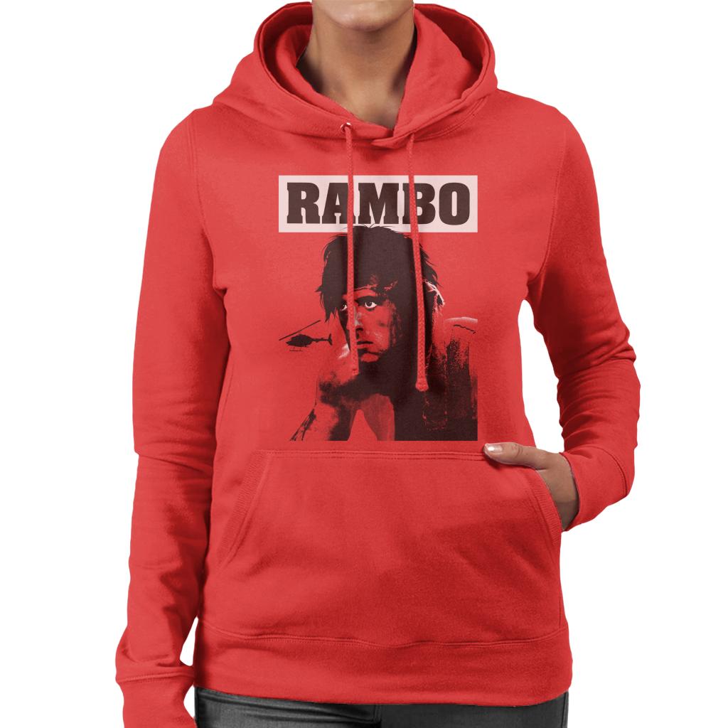 Rambo First Blood Helicopter Poster Women's Hooded Sweatshirt-ALL + EVERY