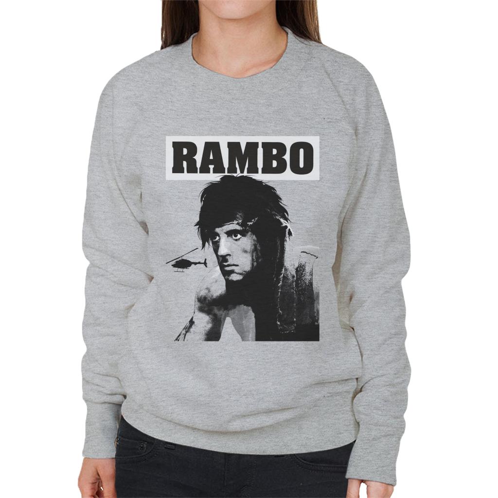 Rambo First Blood Helicopter Poster Women's Sweatshirt-ALL + EVERY