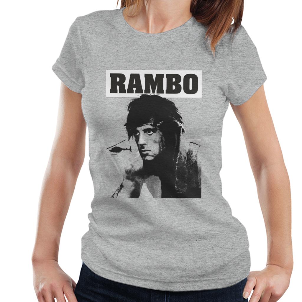 Rambo First Blood Helicopter Poster Women's T-Shirt-ALL + EVERY