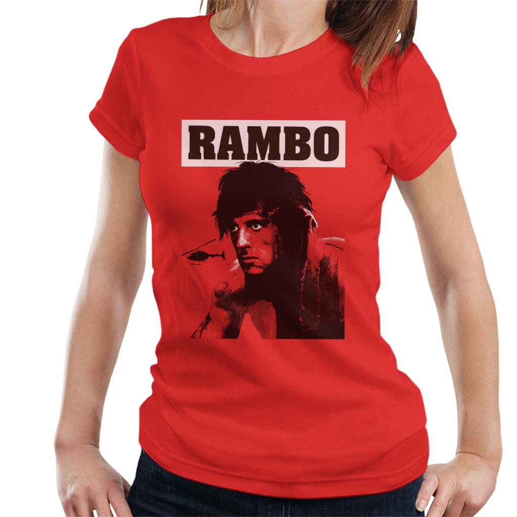 Rambo First Blood Helicopter Poster Women's T-Shirt-ALL + EVERY