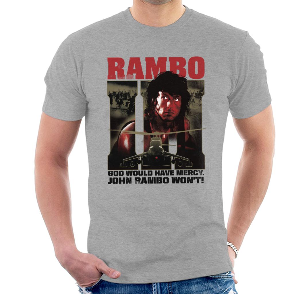 Rambo III God Would Have Mercy John Rambo Wont Men's T-Shirt-ALL + EVERY