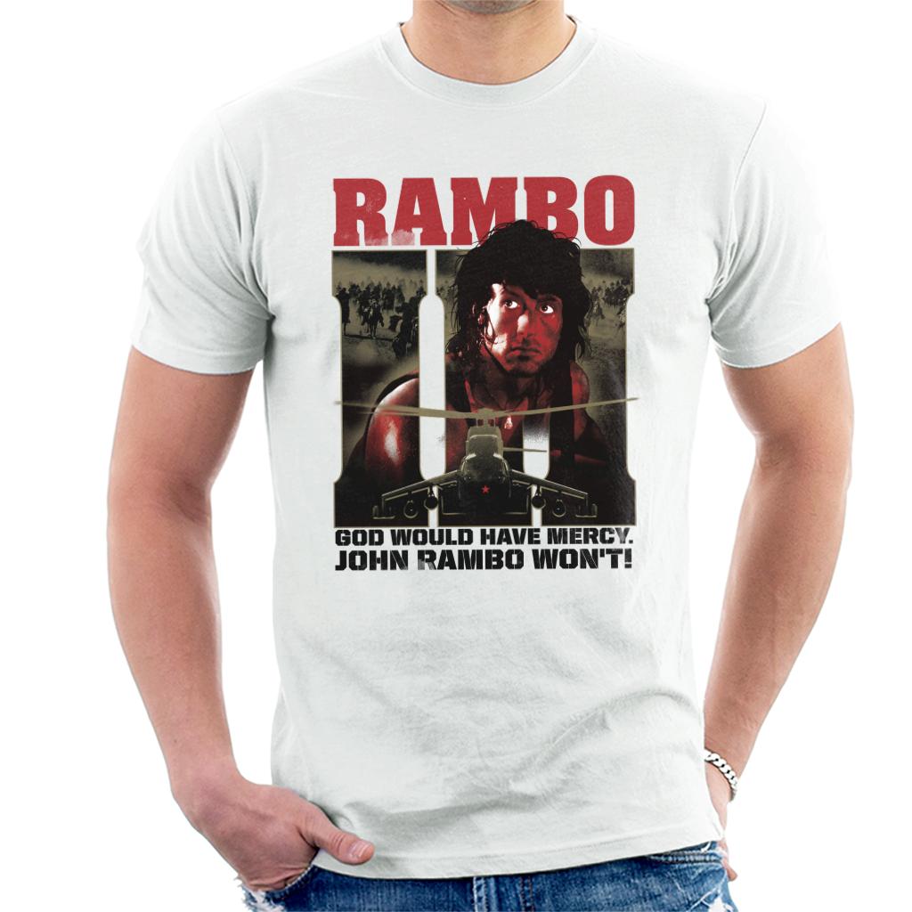 Rambo III God Would Have Mercy John Rambo Wont Men's T-Shirt-ALL + EVERY