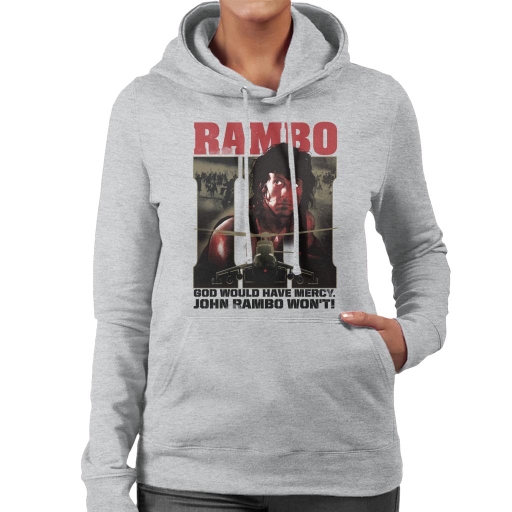 Rambo III God Would Have Mercy John Rambo Wont Women's Hooded Sweatshirt-ALL + EVERY