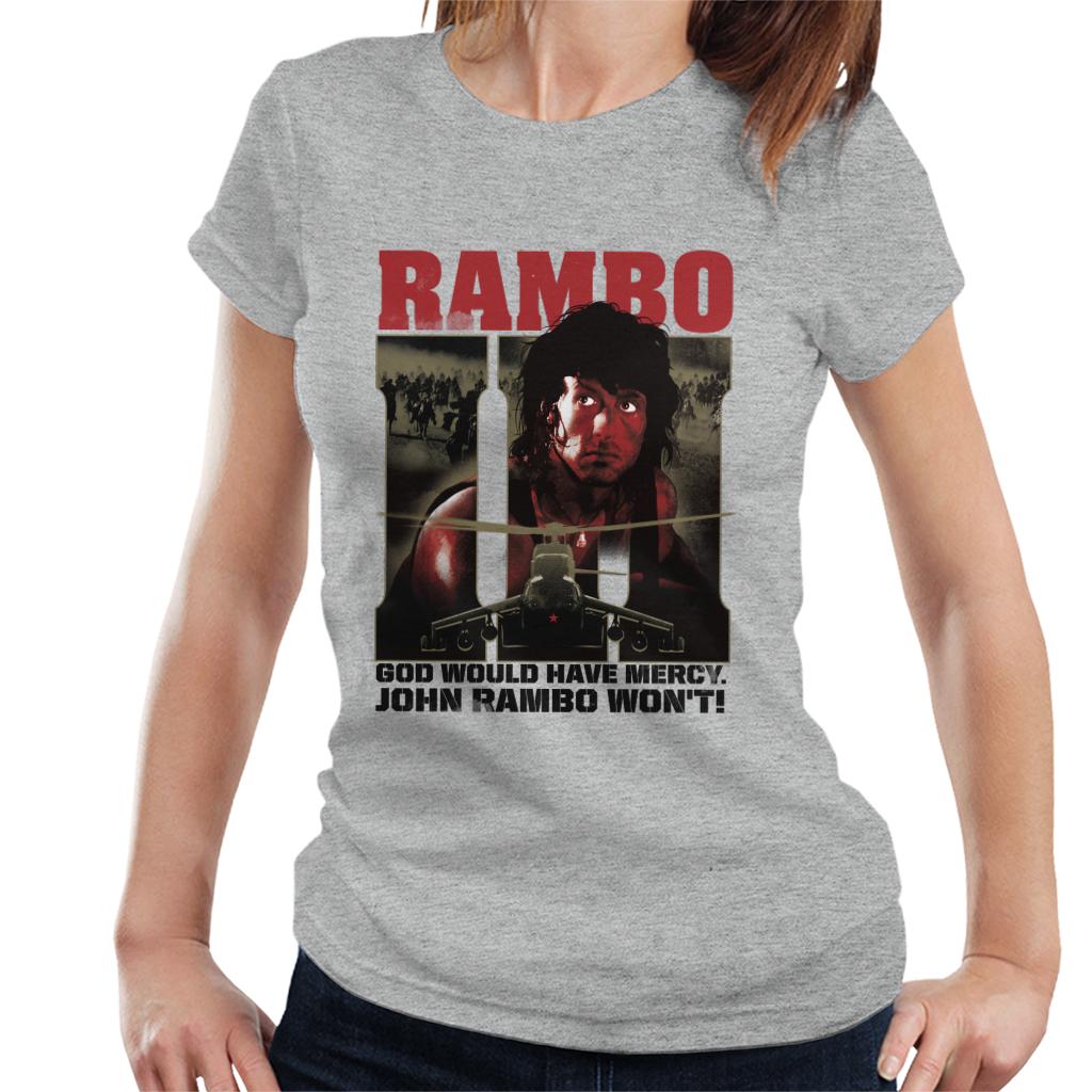 Rambo III God Would Have Mercy John Rambo Wont Women's T-Shirt-ALL + EVERY