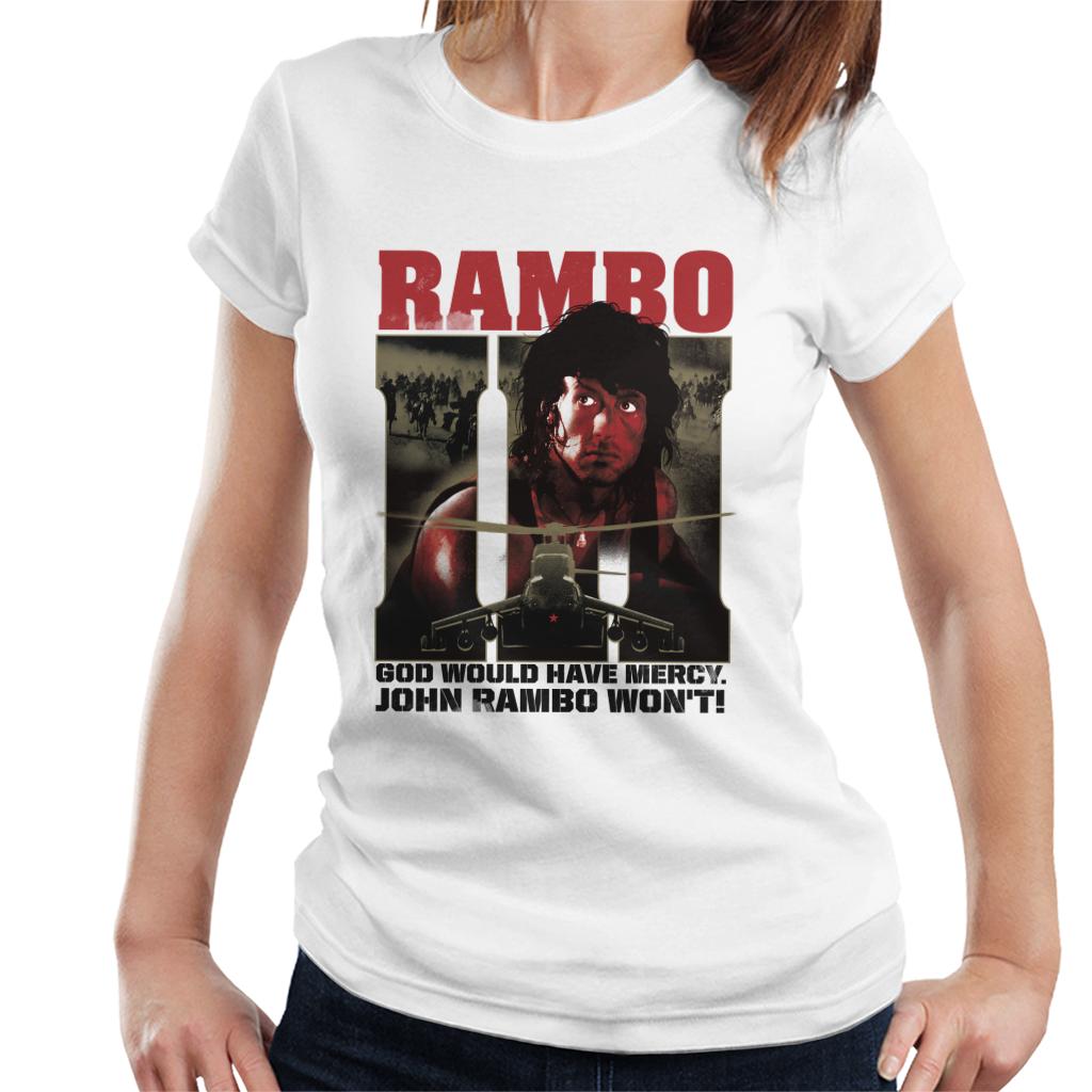 Rambo III God Would Have Mercy John Rambo Wont Women's T-Shirt-ALL + EVERY