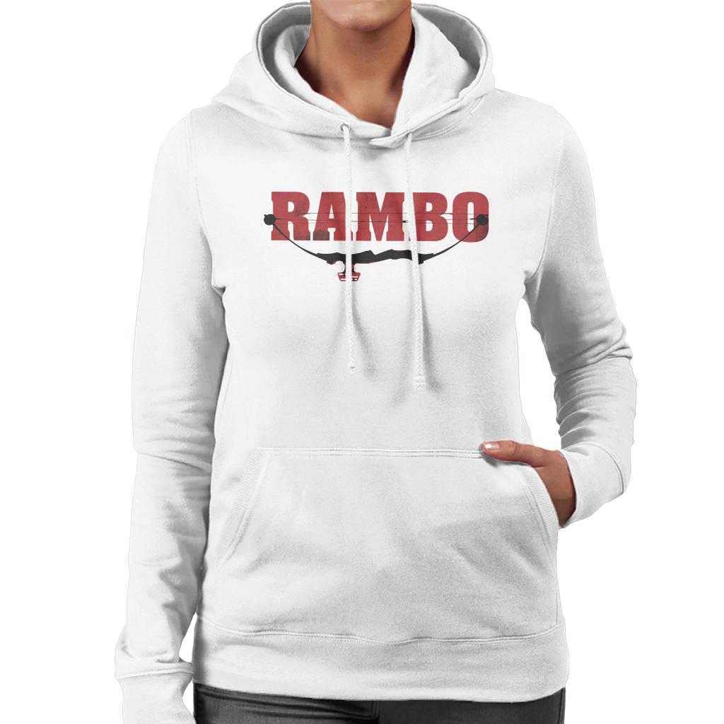 Rambo Logo Compound Bow Women's Hooded Sweatshirt-ALL + EVERY