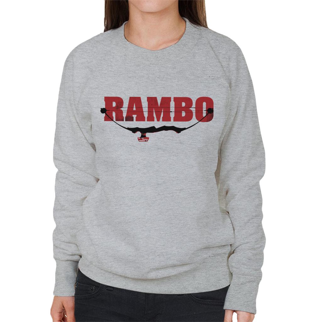 Rambo Logo Compound Bow Women's Sweatshirt-ALL + EVERY